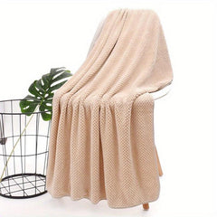 Soft Coral Fleece Pelerine Pattern Bath Towel - 70 x 140 cm