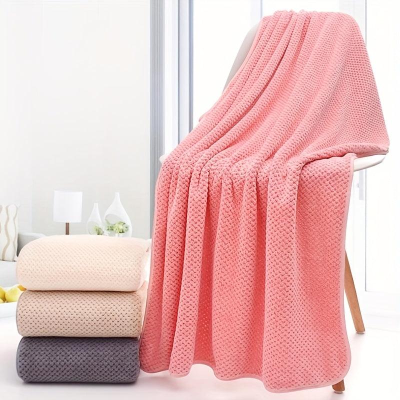 Soft Coral Fleece Pelerine Pattern Bath Towel - 70 x 140 cm