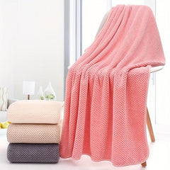 Soft Coral Fleece Pelerine Pattern Bath Towel - 70 x 140 cm