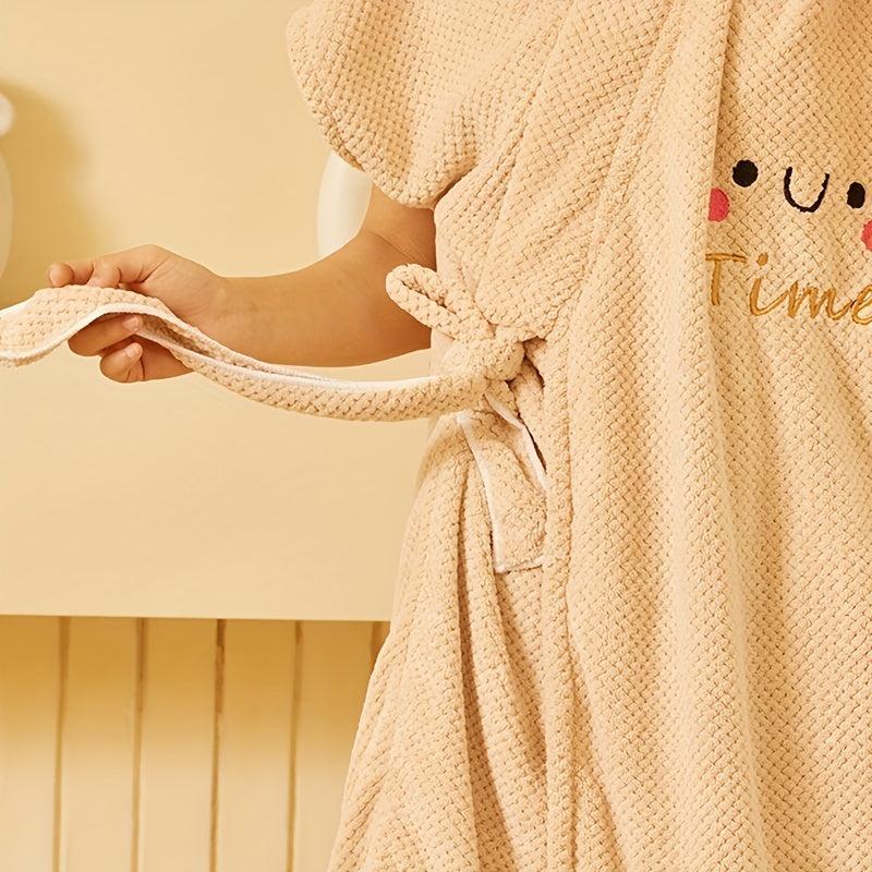 Adjustable Closure Bath Wrap Absorbent Bath Skirt Wearable Bath Robe