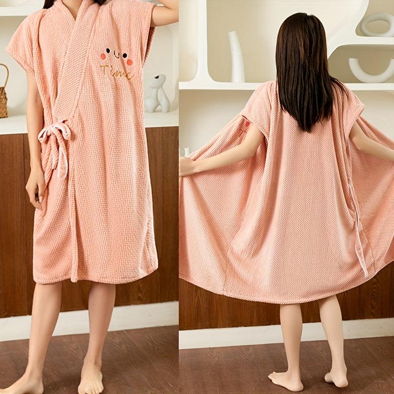 Adjustable Closure Bath Wrap Absorbent Bath Skirt Wearable Bath Robe