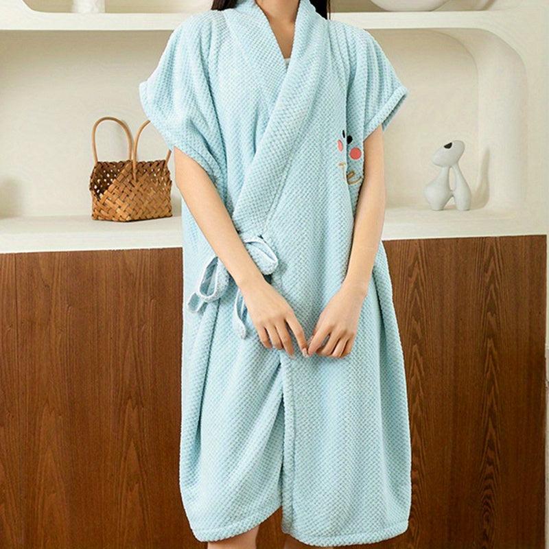 Adjustable Closure Bath Wrap Absorbent Bath Skirt Wearable Bath Robe