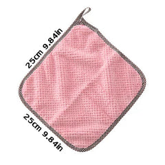 4pcs Thickened Dish Towel Hanging Hand Towels Kitchen Rag