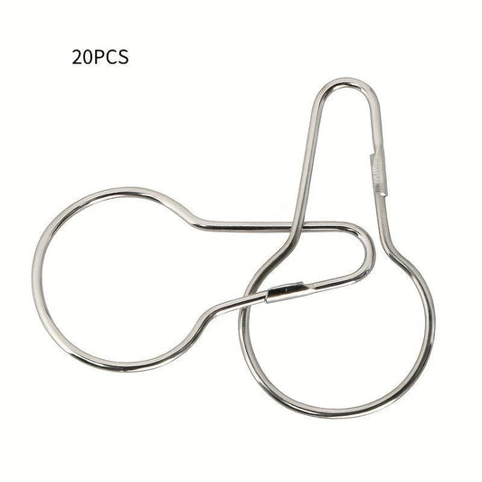 20PCS Metal Shower Curtain Rings Reusable Hangers