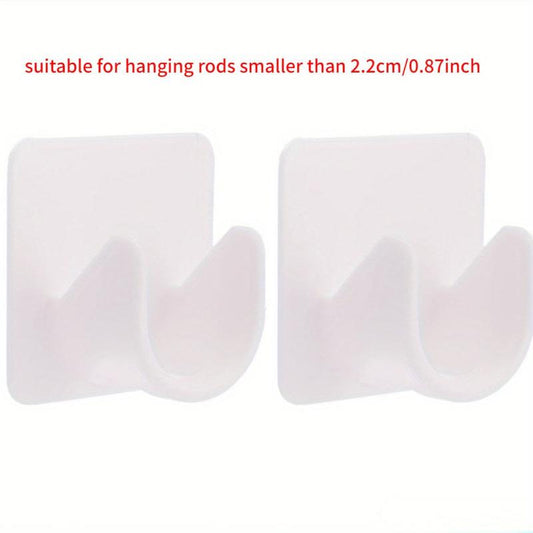 2pcs Adhesive Shower Curtain Rod Holder Bathroom Accessories