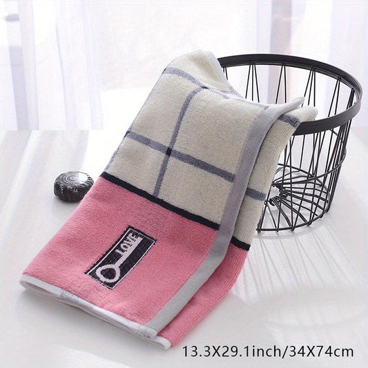 2pcs Cotton Hand Towel Thickened Absorbent Face Wash Towel 13.4x30in