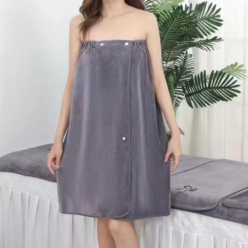 Women's Snap Closure Bath Towel Sauna Bath Skirt