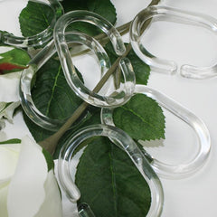 12pcs Clear C Shower Curtain Rings Strong Hooks Easy Installation