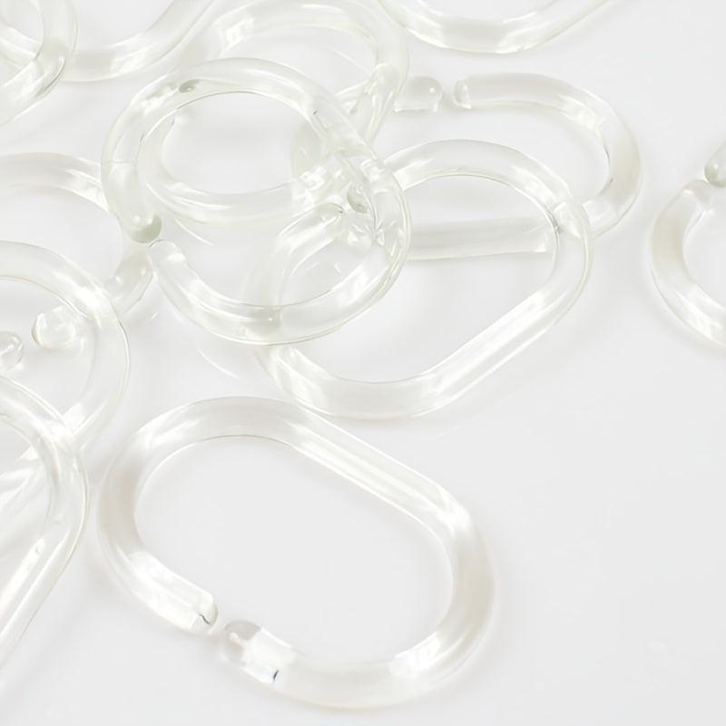 12pcs Clear C Shower Curtain Rings Strong Hooks Easy Installation