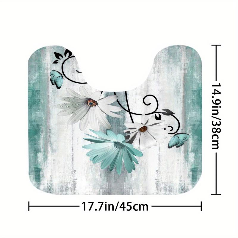 Butterfly Flower Shower Curtain Set