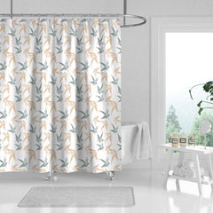 Watercolor Floral Shower Curtain Set with 12 Hooks