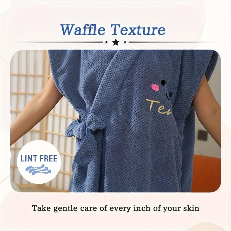 2pcs Bath Skirt & Hair Caps for Women Soft & Absorbent Towel Bathrobe