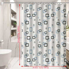 Small Checkered Shower Curtain Waterproof with Hooks Bathroom Accessories