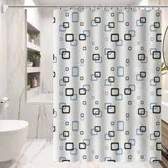 Small Checkered Shower Curtain Waterproof with Hooks Bathroom Accessories