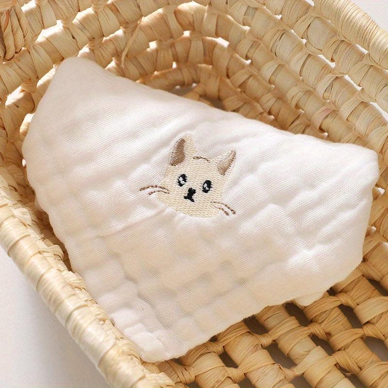 Animal Embroidered Washcloth Handkerchiefs Soft Absorbent Towel