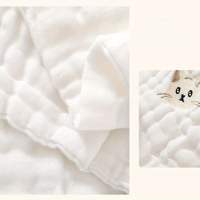 Animal Embroidered Washcloth Handkerchiefs Soft Absorbent Towel
