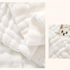 Animal Embroidered Washcloth Handkerchiefs Soft Absorbent Towel