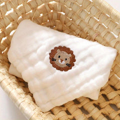 Animal Embroidered Washcloth Handkerchiefs Soft Absorbent Towel