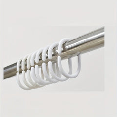 12pcs C-shaped Shower Curtain Plastic Hooks Coarse Buckle Ring