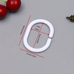 12pcs C-shaped Shower Curtain Plastic Hooks Coarse Buckle Ring