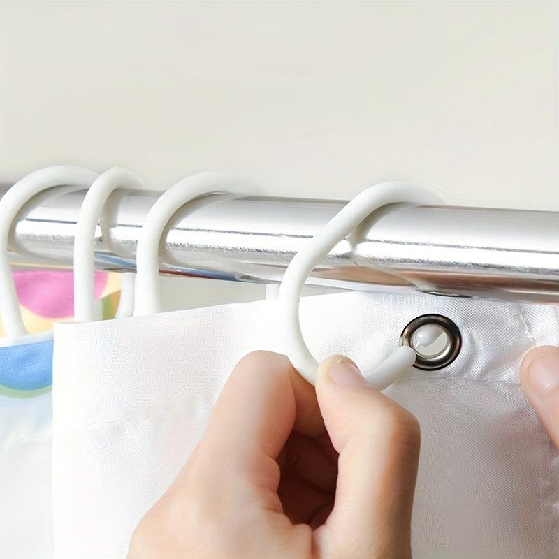 12pcs C-shaped Shower Curtain Plastic Hooks Coarse Buckle Ring