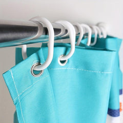 12pcs C-shaped Shower Curtain Plastic Hooks Coarse Buckle Ring