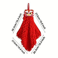 Chenille Wiping Hand Towel Red Absorbent Hand Towel