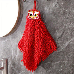 Chenille Wiping Hand Towel Red Absorbent Hand Towel