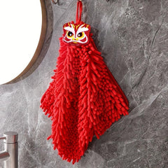 Chenille Wiping Hand Towel Red Absorbent Hand Towel