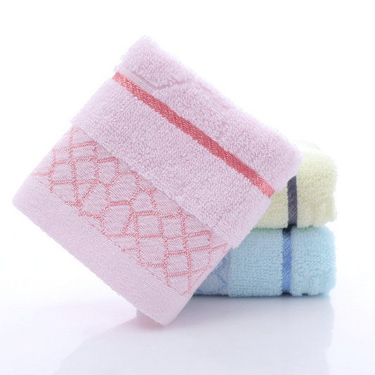 3pcs Cotton Square Towel Plain Small Towel Washcloth Solid Absorbent Washcloth