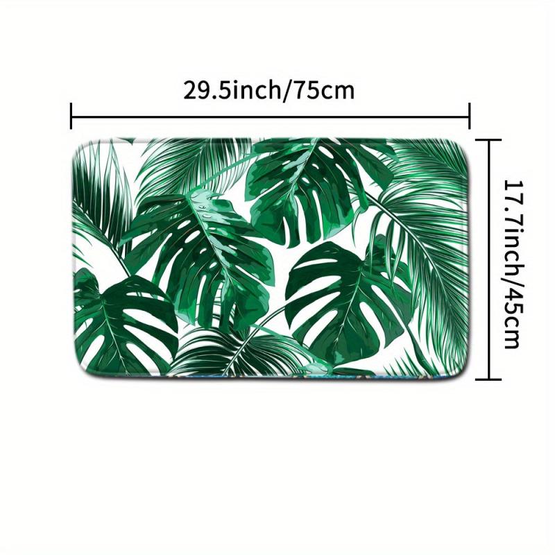 Green Leaves Shower Curtain Blanket Set Bathroom Decor