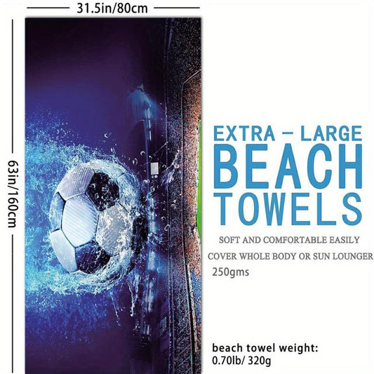 Football Beach Towel for Pool Party - Large Beach Blanket for Adults