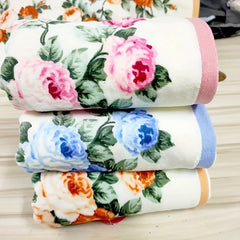 3pcs Floral Pattern Hand Towel Soft Skin-friendly Face Towel Absorbent Towel