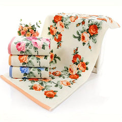 3pcs Floral Pattern Hand Towel Soft Skin-friendly Face Towel Absorbent Towel