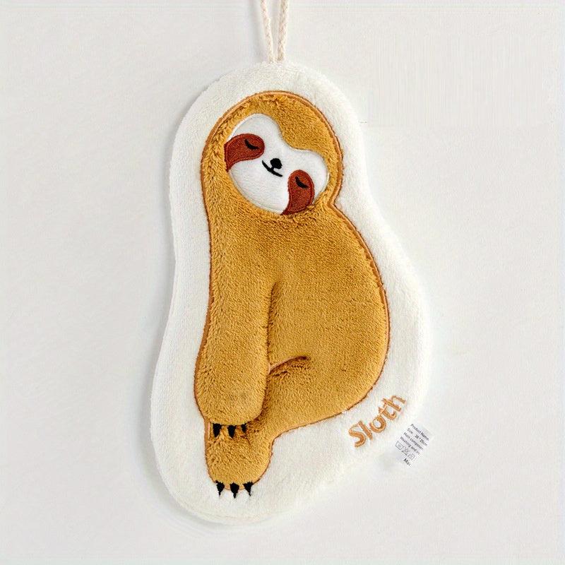 Sloth Pattern Hanging Towel for Kids - Quick Drying and Soft