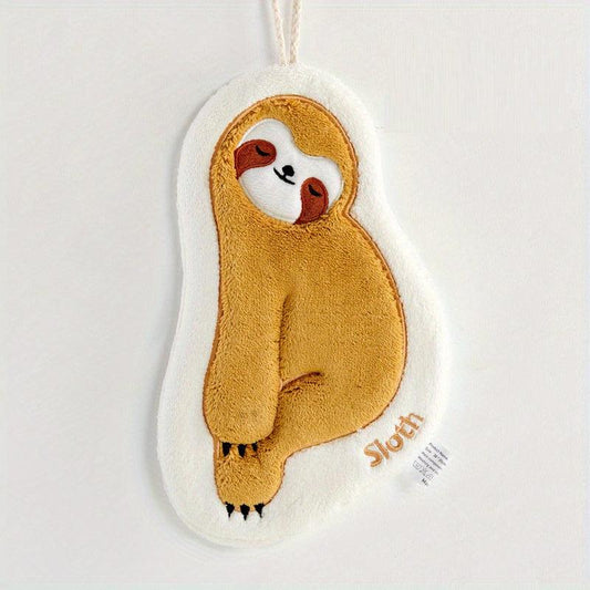 Sloth Pattern Hanging Towel for Kids - Quick Drying and Soft