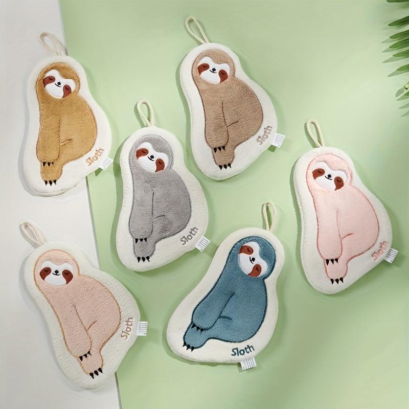 Sloth Pattern Hanging Towel for Kids - Quick Drying and Soft