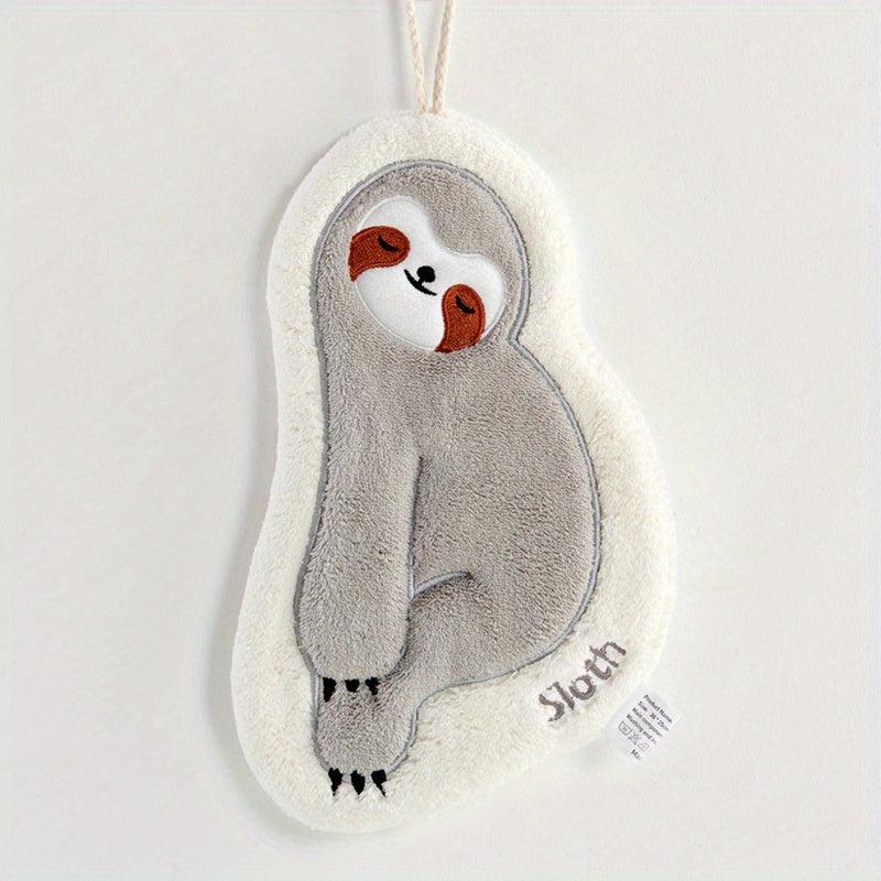 Sloth Pattern Hanging Towel for Kids - Quick Drying and Soft