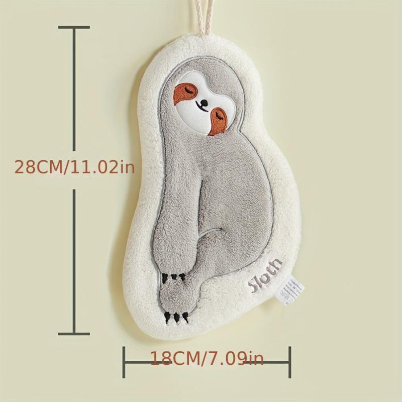 Sloth Pattern Hanging Towel for Kids - Quick Drying and Soft