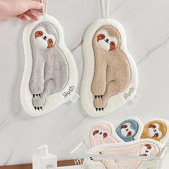 Sloth Pattern Hanging Towel for Kids - Quick Drying and Soft