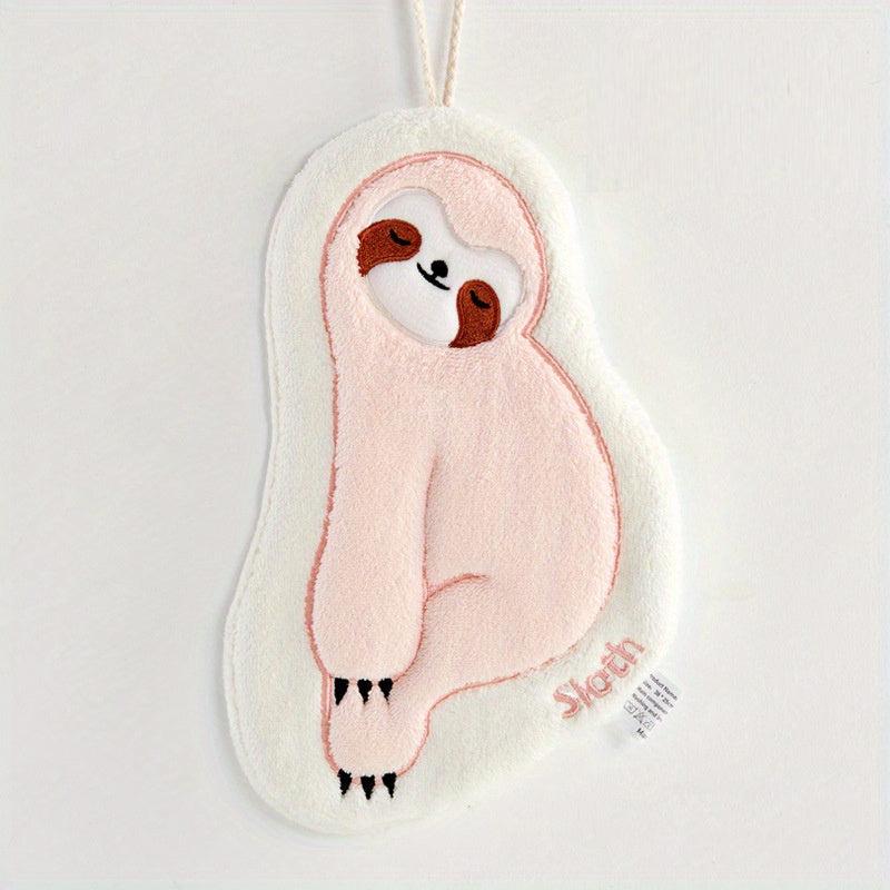 Sloth Pattern Hanging Towel for Kids - Quick Drying and Soft