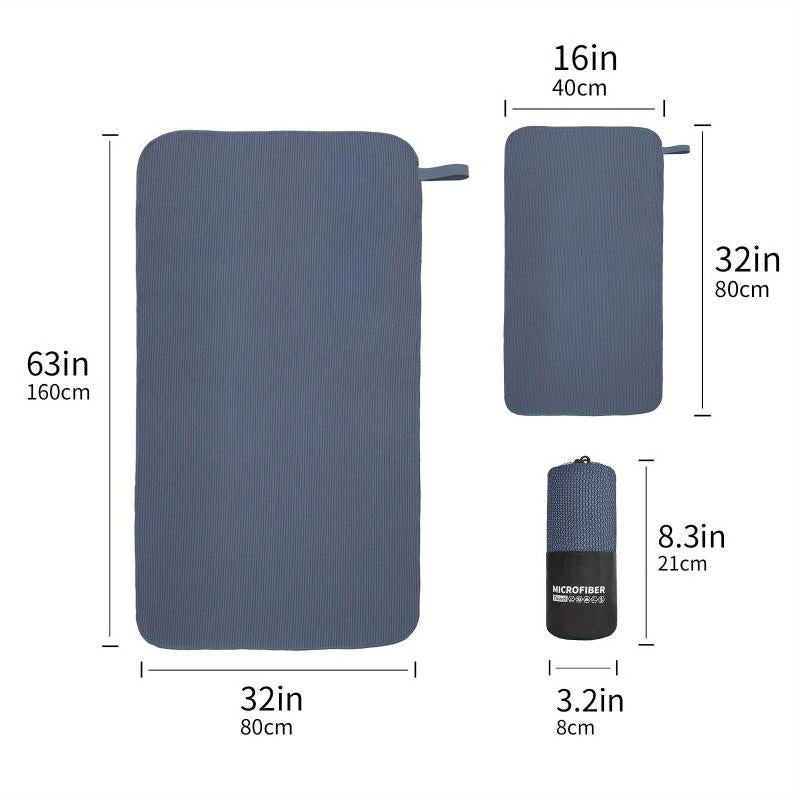 2pcs Quick Drying Microfiber Beach Towel with Mesh Bag