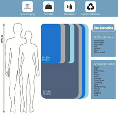 2pcs Quick Drying Microfiber Beach Towel with Mesh Bag