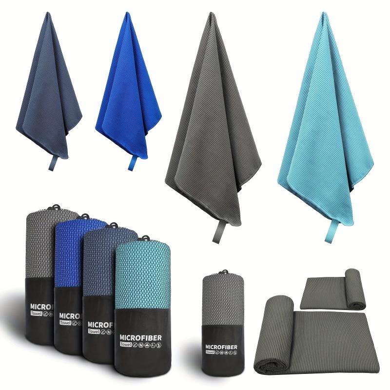 2pcs Quick Drying Microfiber Beach Towel with Mesh Bag