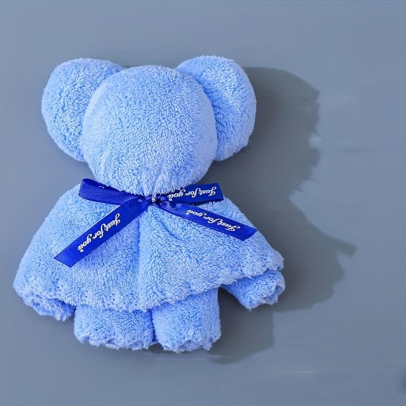 Bear Shaped Towel Coral Velvet Square Towel Decorative Fingertip Towel