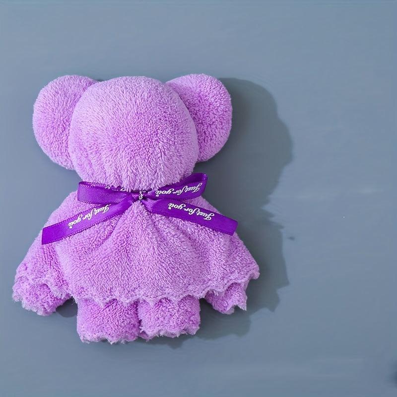 Bear Shaped Towel Coral Velvet Square Towel Decorative Fingertip Towel