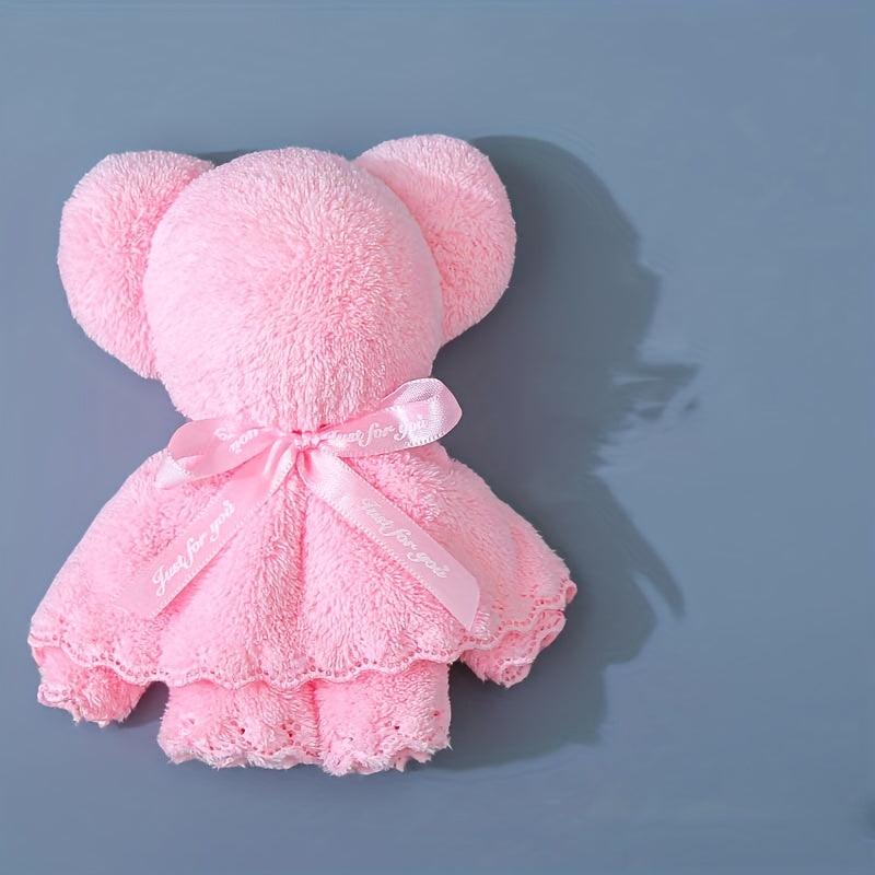 Bear Shaped Towel Coral Velvet Square Towel Decorative Fingertip Towel