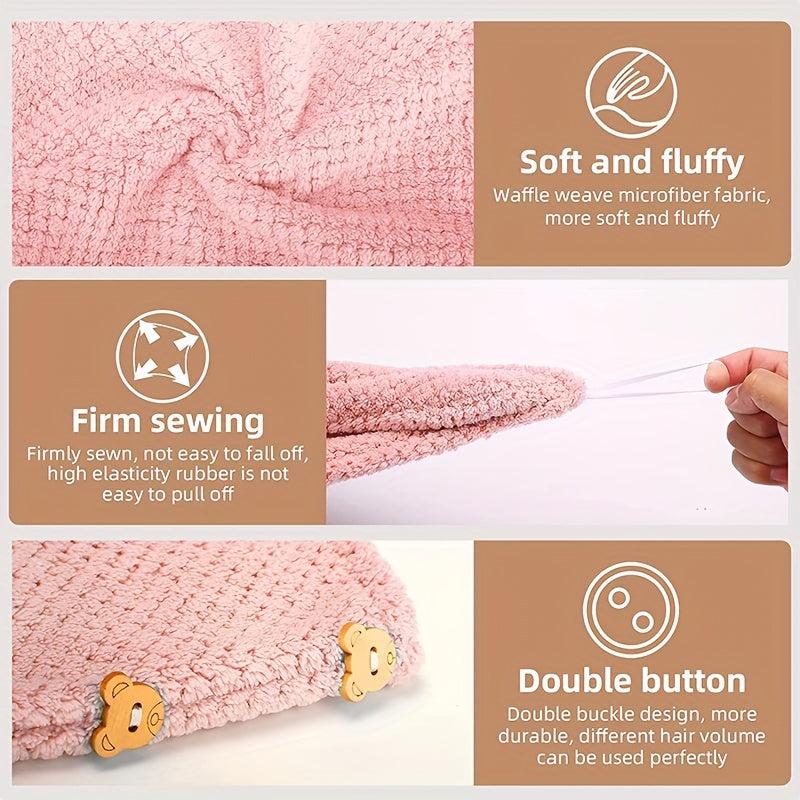 3pcs Microfiber Hair Towel Wrap for Women Quick Drying Cap