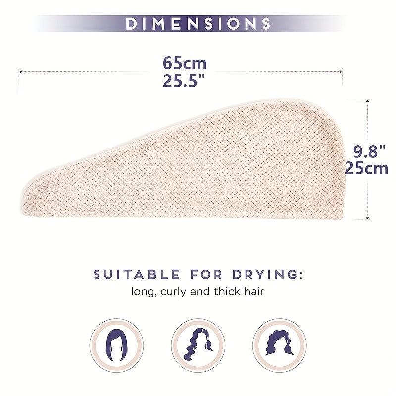 3pcs Microfiber Hair Towel Wrap for Women Quick Drying Cap