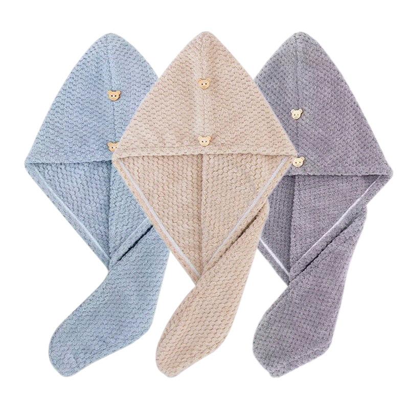 3pcs Microfiber Hair Towel Wrap for Women Quick Drying Cap